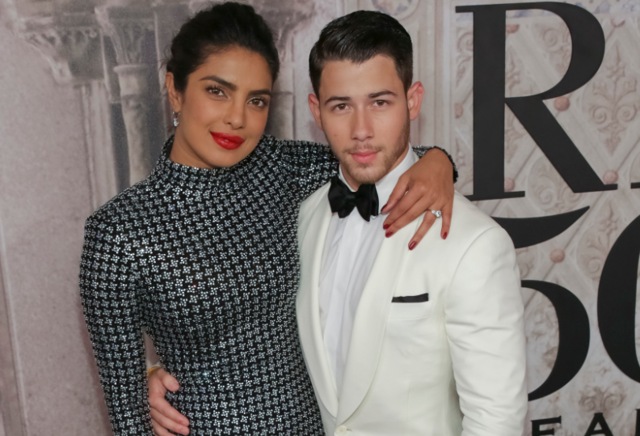 Priyanka Chopra, left, and Nick Jonas attend the Ralph Lauren 50th Anniversary Event held at Bethesda Terrace in Central Park during New York Fashion Week. (PTI)