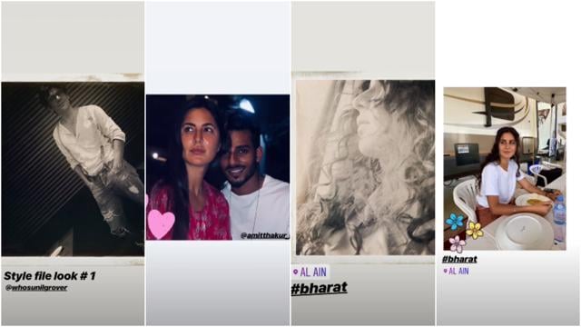 A collage of Katrina Kaif’s Bharat photos. A collage of Katrina Kaif’s Bharat photos.