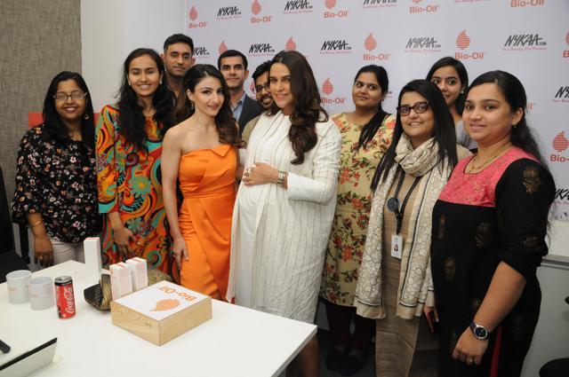 Soha Ali Khan and Neha Dhupia at a product launch. Soha Ali Khan and Neha Dhupia at a product launch.