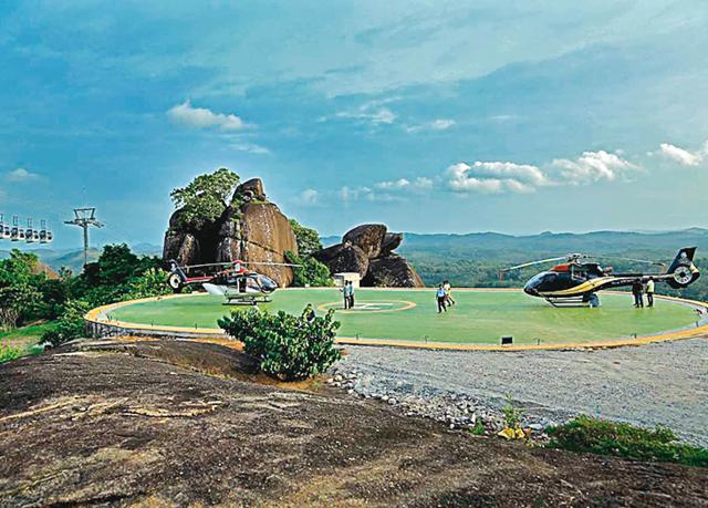Visitors can use a heli taxi to visit other attractions in Kerala Visitors can use a heli taxi to visit other attractions in Kerala