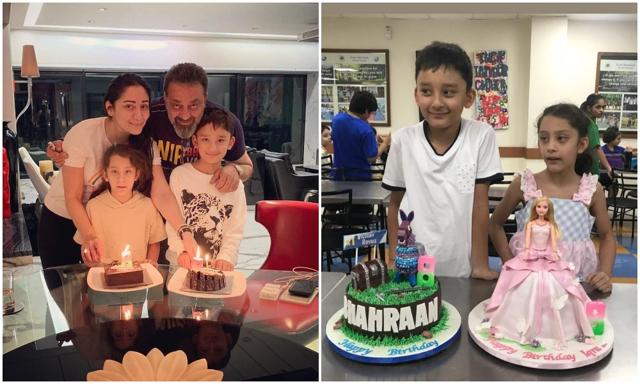 Sanjay Dutt, wife Manyataa also celebrated the birthday of their kids, Shah Raan and Iqra on Monday. Sanjay Dutt, wife Manyataa also celebrated the birthday of their kids, Shah Raan and Iqra on Monday.