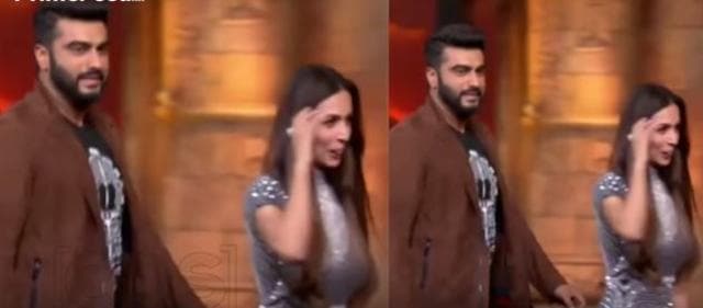 Arjun and Malaika were on the stage to dance together.