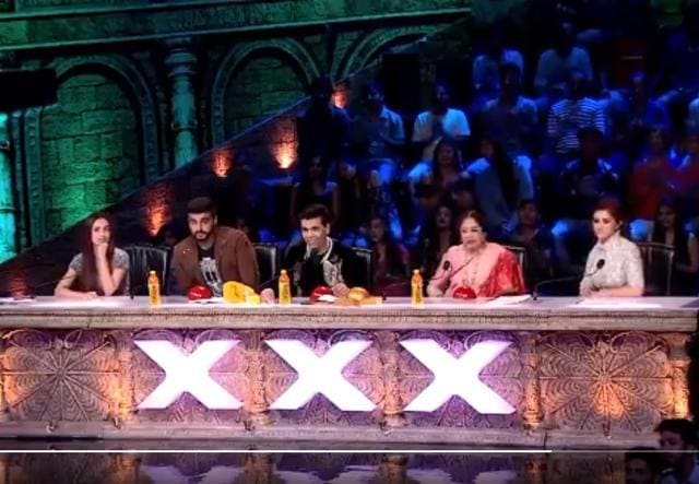 Malaika Arora and Arjun Kapoor on the sets of India’s Got Talent. (Colors) Malaika Arora and Arjun Kapoor on the sets of India’s Got Talent. (Colors)