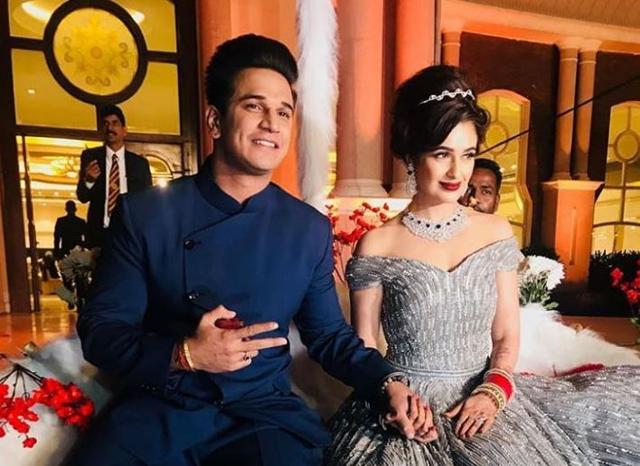 Prince and Yuvika at their wedding reception.