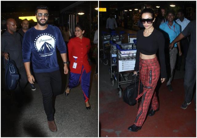 Arjun Kapoor and Malaika Arora seen at the airport. Arjun Kapoor and Malaika Arora seen at the airport.