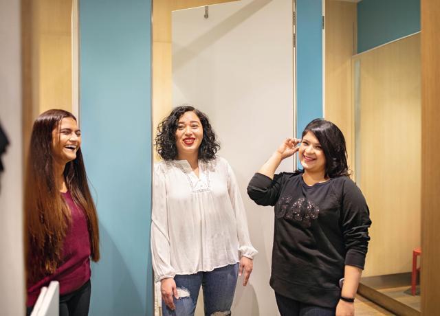 It’s not rocket science. Someone plus-sized finds it easier to fit into the basics, like a classic cardigan with a pair of jeans. From left : On Radhika: Cardigan with jeans, Gap; On Nicole: Peasant top with ripped jeans, Gap; On Jahnvi: Sweatshirt, Gap; jeans, Levi’s It’s not rocket science. Someone plus-sized finds it easier to fit into the basics, like a classic cardigan with a pair of jeans. From left : On Radhika: Cardigan with jeans, Gap; On Nicole: Peasant top with ripped jeans, Gap; On Jahnvi: Sweatshirt, Gap; jeans, Levi’s