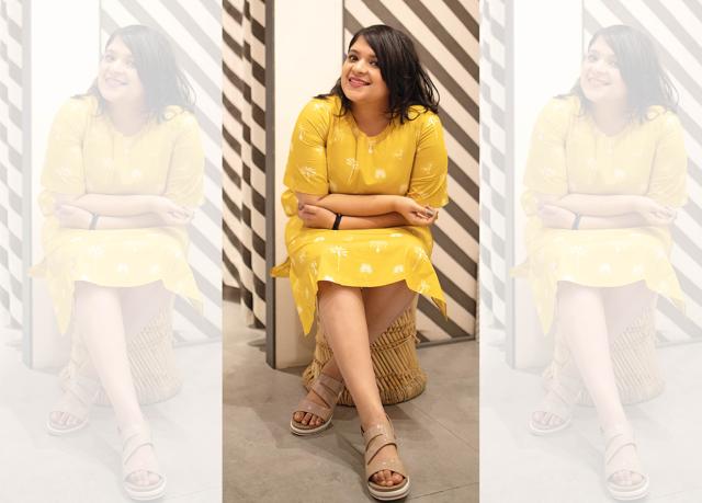 As a stylist, Jahnvi rarely finds plus-sized press samples; it deters her ability to represent curvy women. Dress, Nicobar; shoes, Carlton London (Bellona) As a stylist, Jahnvi rarely finds plus-sized press samples; it deters her ability to represent curvy women. Dress, Nicobar; shoes, Carlton London (Bellona)
