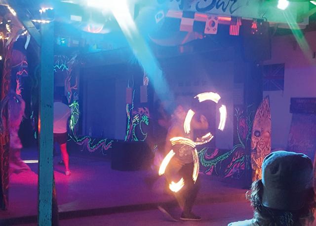 The fire performance at night is worth a watch (Saachi Dhillon) The fire performance at night is worth a watch (Saachi Dhillon)