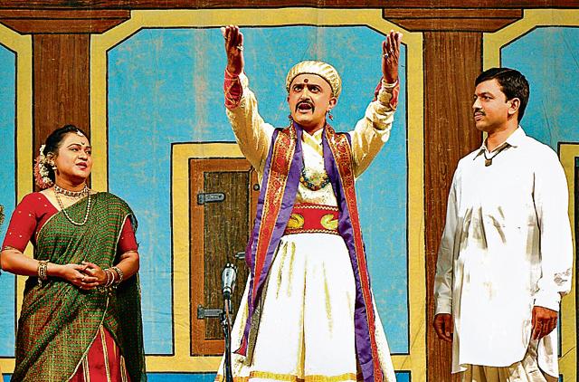 Katyar kaljat ghusali- one of the most popular plays performed at the natya mandir has (from left) Asmita Chinchalkar, Dr Ram Sathaye and Sanjeev Mehendale playing the main characters. (HT) Katyar kaljat ghusali- one of the most popular plays performed at the natya mandir has (from left) Asmita Chinchalkar, Dr Ram Sathaye and Sanjeev Mehendale playing the main characters. (HT)