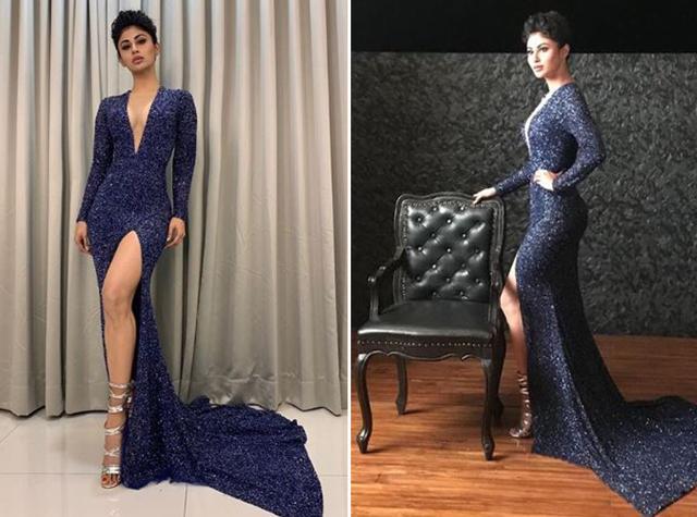 Mouni Roy chose a shimmering blue gown for Vogue Women of the Year Awards 2018. Mouni Roy chose a shimmering blue gown for Vogue Women of the Year Awards 2018.