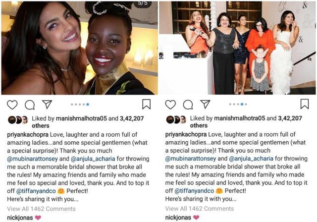 Priyanka Chopra at her bridal shower with Oscar-winning actor Lupita Nyong’o. (Instagram) Priyanka Chopra at her bridal shower with Oscar-winning actor Lupita Nyong’o. (Instagram)