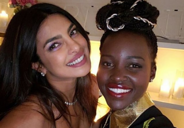 Priyanka Chopra poses for a selfie with Lupita Nyong’o.