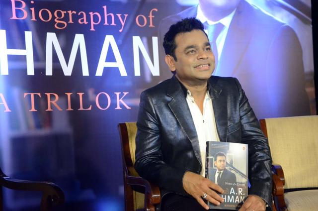 Oscar winning musician AR Rahman during the launch of his biography Notes of a Dream: The Authorized Biography of AR Rahman in Mumbai. (IANS)