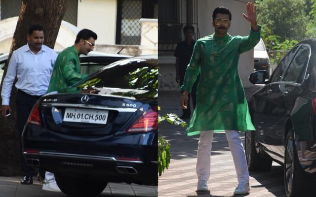 Ranveer Singh at Sanjay Leela Bhansali’s residence on Diwali. (Viral Bhayani) Ranveer Singh at Sanjay Leela Bhansali’s residence on Diwali. (Viral Bhayani)