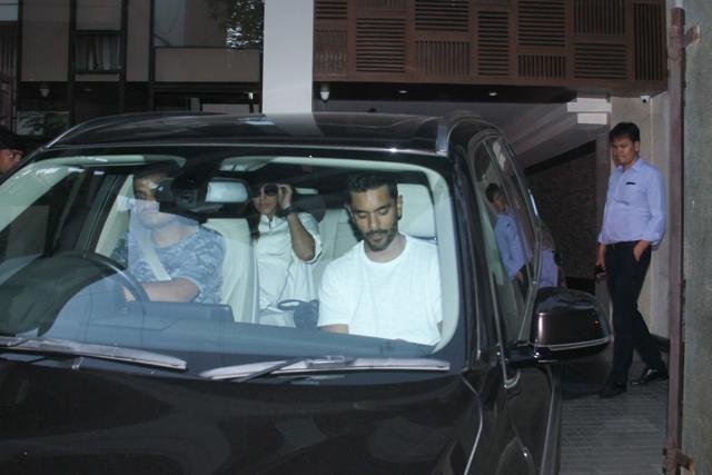Neha Dhupia spotted with husband Angad Bedi. Neha Dhupia spotted with husband Angad Bedi.