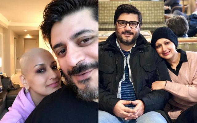 Sonali Bendre with husband Goldie Behl in New York. Sonali Bendre with husband Goldie Behl in New York.