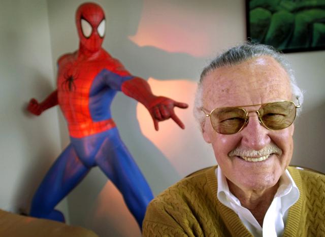 FILE - In this April 16, 2002, file photo, Stan Lee, 79, creator of comic-book franchises such as "Spider-Man," "The Incredible Hulk" and "X-Men," smiles during a photo session in his office in Santa Monica, Calif. Comic book genius Lee, the architect of the contemporary comic book, has died. He was 95. (AP) FILE - In this April 16, 2002, file photo, Stan Lee, 79, creator of comic-book franchises such as "Spider-Man," "The Incredible Hulk" and "X-Men," smiles during a photo session in his office in Santa Monica, Calif. Comic book genius Lee, the architect of the contemporary comic book, has died. He was 95. (AP)