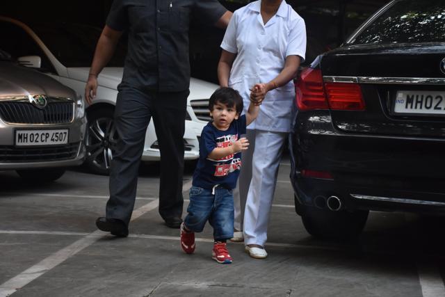 Taimur Ali Khan with his nanny in Mumbai.