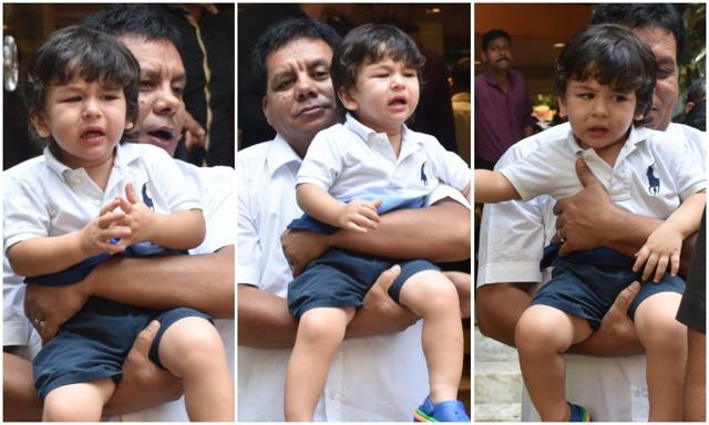 A crying Taimur Ali Khan A crying Taimur Ali Khan