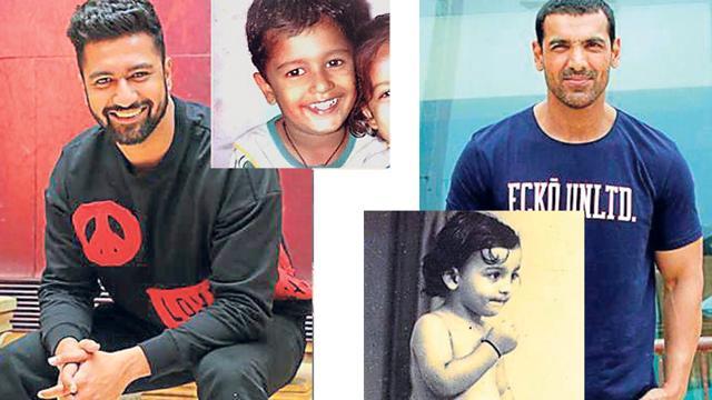 Vicky Kaushal; (inset) Aged 4 and John Abraham; (inset) Aged 2. Vicky Kaushal; (inset) Aged 4 and John Abraham; (inset) Aged 2.