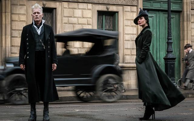 Johnny Depp hams it up as the dark-arts wizard Grindelwald.