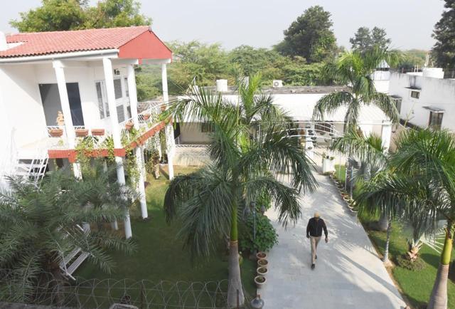 Fashion designer Maya Lakhani’s residence where she was found murdered on Thursday morning. (Amal KS/HT Photo)