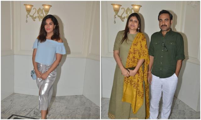 Richa Chadha and Pankaj Tripathi at Mirzapur screening in Mumbai. Richa Chadha and Pankaj Tripathi at Mirzapur screening in Mumbai.