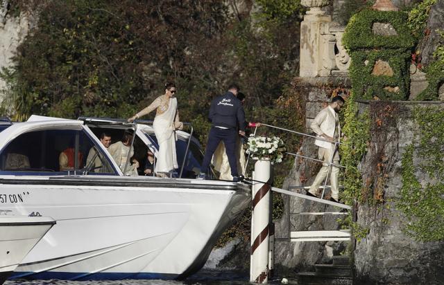 Manna Shetty, wife of Bollywood actor Suneil Shetty, arrives to attend the wedding of Indian Bollywood stars Deepika Padukone and Ranveer Singh at the Villa Balbianello in Lenno, Como lake, northern Italy, Wednesday, Nov. 14, 2018. (AP Photo/Luca Bruno) (AP) Manna Shetty, wife of Bollywood actor Suneil Shetty, arrives to attend the wedding of Indian Bollywood stars Deepika Padukone and Ranveer Singh at the Villa Balbianello in Lenno, Como lake, northern Italy, Wednesday, Nov. 14, 2018. (AP Photo/Luca Bruno) (AP)