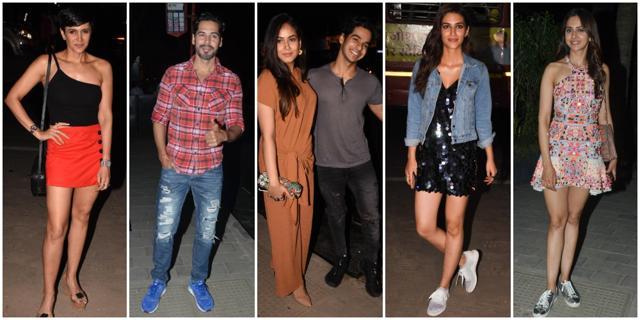Mandira Bedi, Dino Morea, Mira Rajput, Ishaan Khatter, Kriti Sanon and Rakul Preet at the Soho House launch. Mandira Bedi, Dino Morea, Mira Rajput, Ishaan Khatter, Kriti Sanon and Rakul Preet at the Soho House launch.