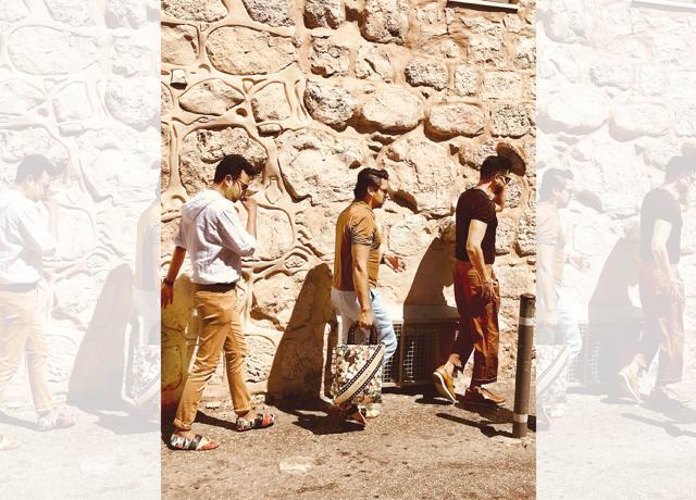 The author exploring Jerusalem with his travel companions, designers Shivan and Narresh (Siddhartth Mahajan ) The author exploring Jerusalem with his travel companions, designers Shivan and Narresh (Siddhartth Mahajan )