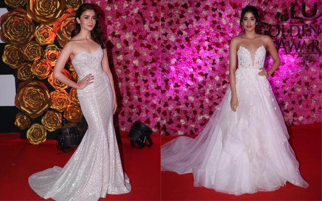 Alia Bhatt and Janhvi Kapoor chose white for the occasion. (Viral Bhayani) Alia Bhatt and Janhvi Kapoor chose white for the occasion. (Viral Bhayani)