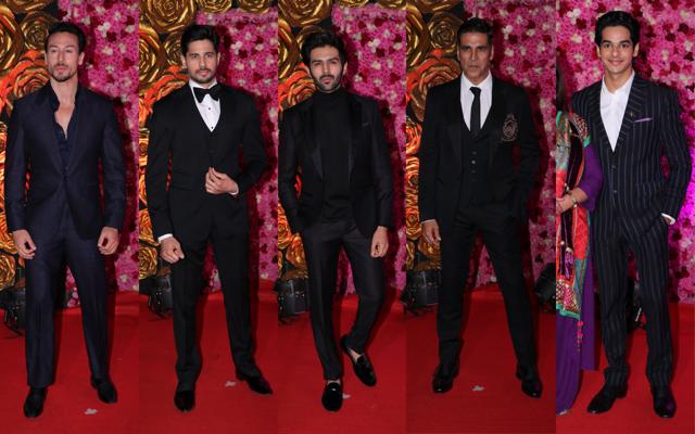 Tiger Shroff, Sidharth Malhotra, Kartik Aaryan, Akshay Kumar and Ishaan Khatter at the event. (Viral Bhayani) Tiger Shroff, Sidharth Malhotra, Kartik Aaryan, Akshay Kumar and Ishaan Khatter at the event. (Viral Bhayani)