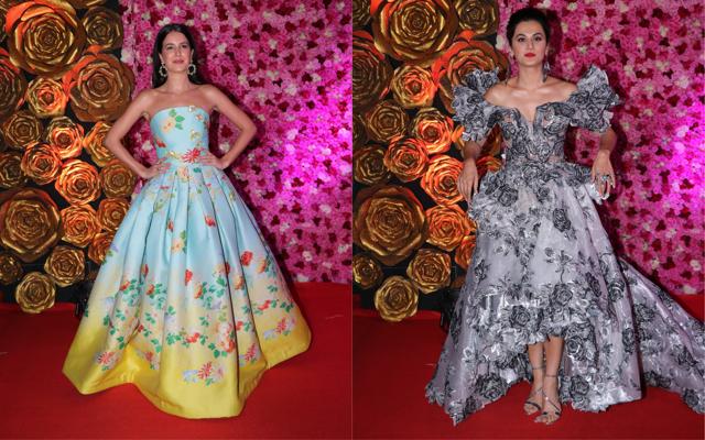 Isabelle Kaif and Taapsee Pannu on the red carpet. (Viral Bhayani) Isabelle Kaif and Taapsee Pannu on the red carpet. (Viral Bhayani)