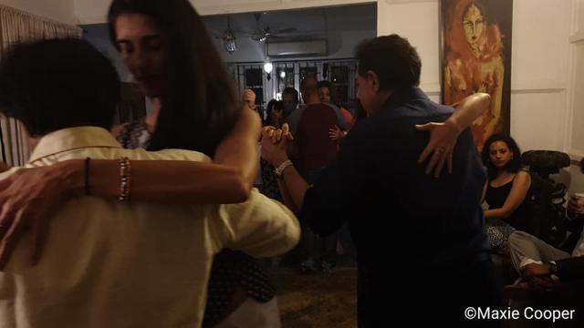 The Milonga underway at the Shroffs’ cottage in Juhu (Maxie Cooper)
