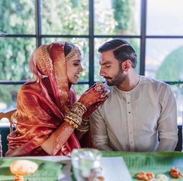 Ranveer Singh and Deepika Padukone after their Konkani wedding.