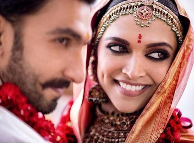 Ranveer Singh and Deepika Padukone during their Konkani wedding ceremony.