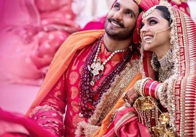 Deepika Padukone and Ranveer Singh at the Anand Karaj ceremony.
