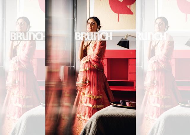 Opt for temple jewellery with this rust lehenga if you’re going for a South Indian wedding, says Rimple Narula. Lehenga, Soltee by Sulakshana Monga; choker and necklace, Birdhichand Ghanshyamdas (Hari Nair) Opt for temple jewellery with this rust lehenga if you’re going for a South Indian wedding, says Rimple Narula. Lehenga, Soltee by Sulakshana Monga; choker and necklace, Birdhichand Ghanshyamdas (Hari Nair)