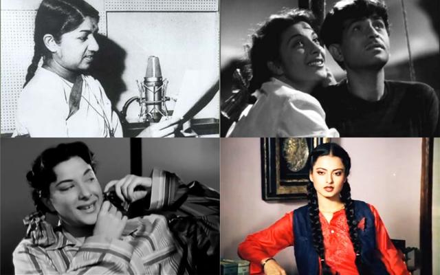 (clockwise from top) Lata Mangeshkar, Nargis and Rekha during their earlier days. (clockwise from top) Lata Mangeshkar, Nargis and Rekha during their earlier days.