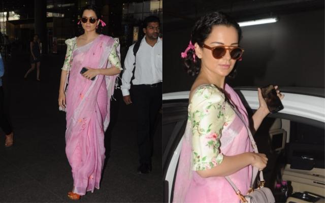 Kangana Ranaut effortlessly carries of the retro look. (Viral Bhayani) Kangana Ranaut effortlessly carries of the retro look. (Viral Bhayani)