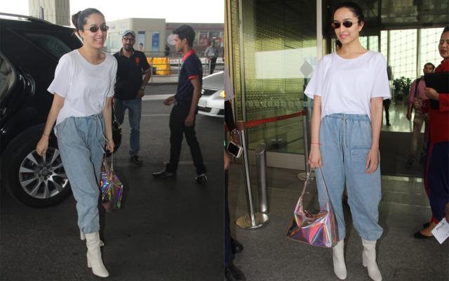 Shraddha Kapoor spotted at the airport. (Viral Bhayani) Shraddha Kapoor spotted at the airport. (Viral Bhayani)