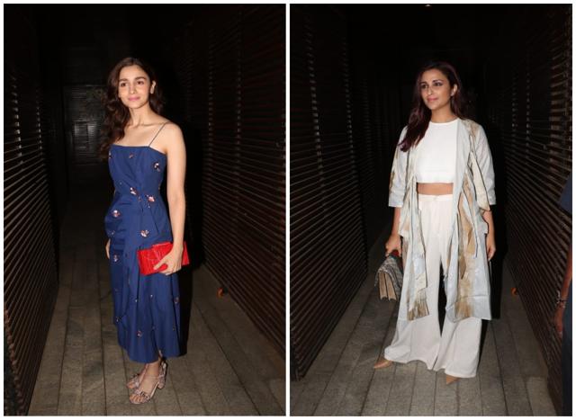 Alia Bhatt and Parineeti Chopra at Estelle restaurant for Priyanka Chopra’s party. (Viral Bhayani) Alia Bhatt and Parineeti Chopra at Estelle restaurant for Priyanka Chopra’s party. (Viral Bhayani)