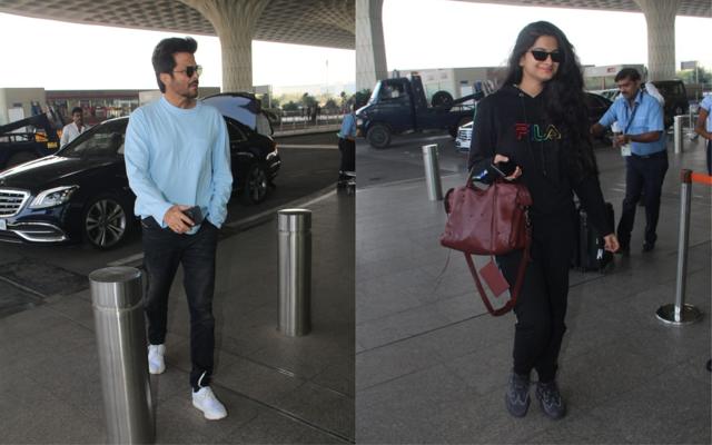 Anil Kapoor and Rhea Kapoor spotted at the airport. (Viral Bhayani) Anil Kapoor and Rhea Kapoor spotted at the airport. (Viral Bhayani)