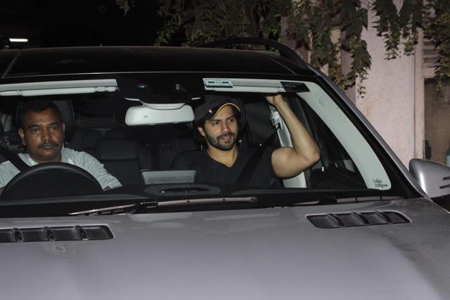 Varun Dhawan spotted taking a ride in his new car. (Viral Bhayani) Varun Dhawan spotted taking a ride in his new car. (Viral Bhayani)