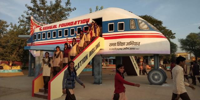 Sarv Shiksha Abhiyan junior engineer Rajesh Lawania prepared a proposal for developing facilities at the school and constructing an airplane for a classroom. (Rajesh Lawania)