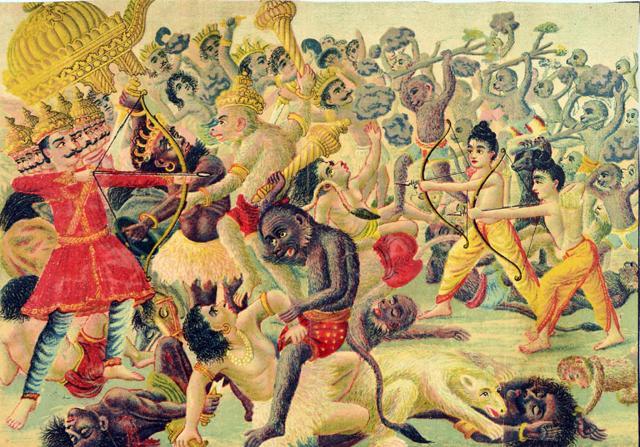 Lanka Yudh, from Ramayana, c1920 (Courtesy: Dilnavaz Mehta)