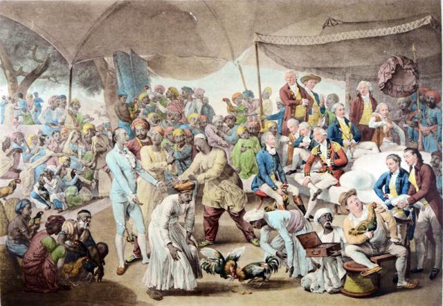 Colonel Mordaunt’s Cock Match, by Zoffany, 1792 (Courtesy: Dilnavaz Mehta)
