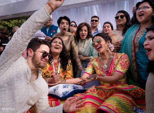 Priyanka and Nick at their wedding function. Priyanka and Nick at their wedding function.