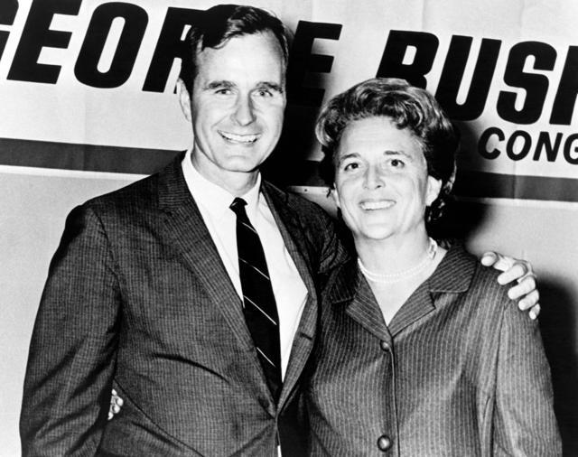 In this file photo taken on January 01, 1960 Picture released in the 60s shows US senator George Bush with his wife Barbara. - (AFP File Photo) In this file photo taken on January 01, 1960 Picture released in the 60s shows US senator George Bush with his wife Barbara. - (AFP File Photo)