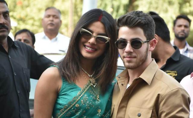 Priyanka Chopra and Nick Jonas at the Jodhpur airport. (Viral Bhayani) Priyanka Chopra and Nick Jonas at the Jodhpur airport. (Viral Bhayani)